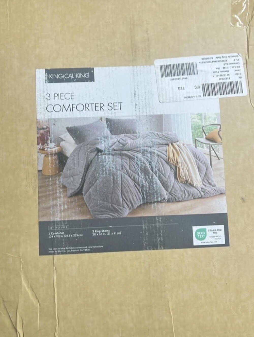 3 Piece Quilted Comforter Set KING/California KING - Picture 3 of 4